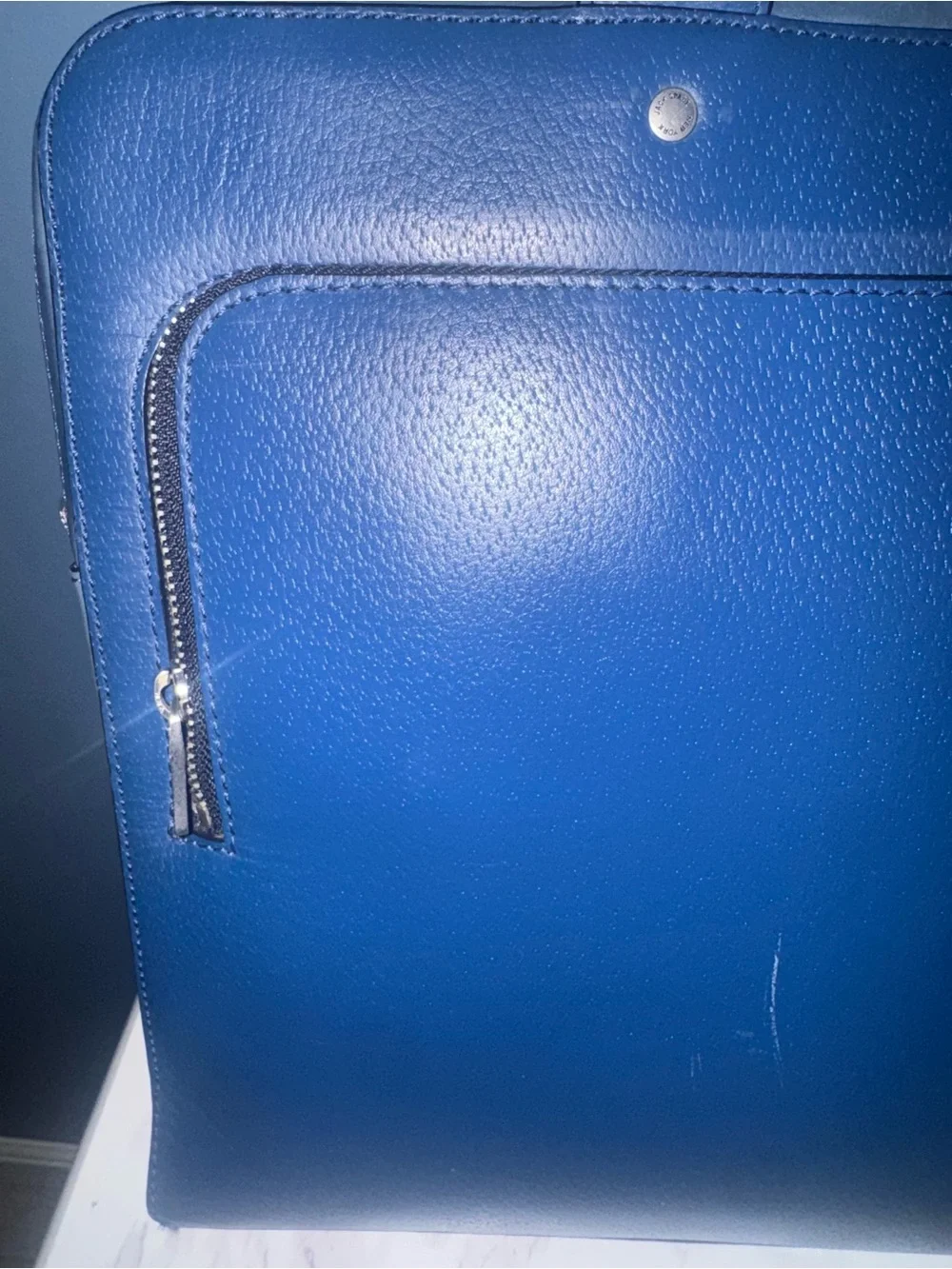 Jack Spade Mason Leather Slim Briefcase Cobalt Blue